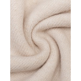 Plus Size, Women's Oversized Elegant Sweater - Winter Warm Round Neck Long Sleeve Cable- Texture Sweater for Fall & Winter, Cozy Casual to Formal Outfits, Plus Size Available (Hand Washable) - Versatile Everyday & Special Occasion Sweater