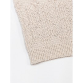 Plus Size, Women's Oversized Elegant Sweater - Winter Warm Round Neck Long Sleeve Cable- Texture Sweater for Fall & Winter, Cozy Casual to Formal Outfits, Plus Size Available (Hand Washable) - Versatile Everyday & Special Occasion Sweater