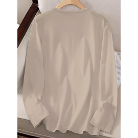 Women's Casual Long Sleeve Crew Neck Graphic T-Shirt - Sun Moon Stars Print with 