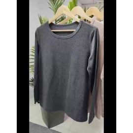 Women's Casual Long Sleeve Crew Neck T-Shirt - Soft Machine-Washable Fabric, Cozy Fall & Winter Top with 