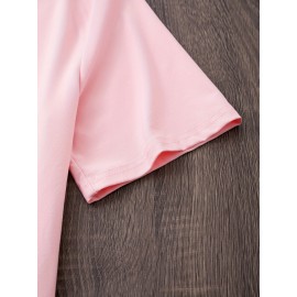 [Humorous Workout T-Shirt] 1pc Women's Casual Short Sleeve T-Shirt | Soft, Lightweight, Humorous Cat & Dumbbell Graphic Print, 