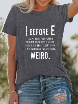 Women's Casual Short Sleeve T-Shirt with Bold 